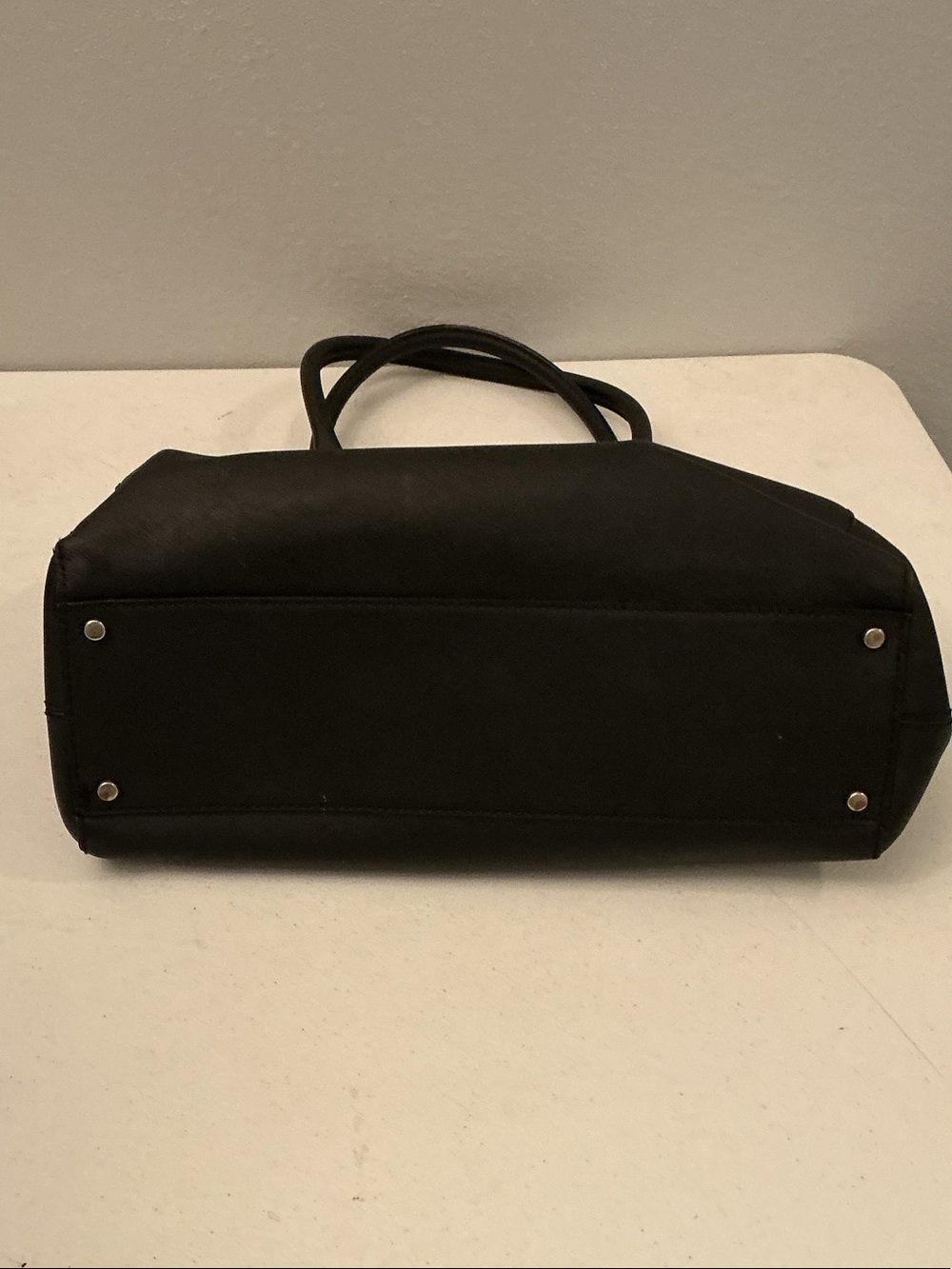 kate spade Black Leather Satchel with Gold Logo - Picture 7 of 9